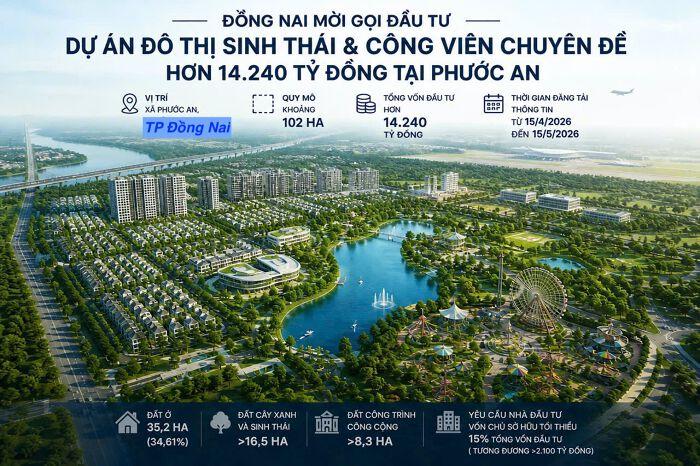 Đồng Nai tìm nhà đầu tư cho Khu phức hợp tổng hơn 14.200 tỷ đồng