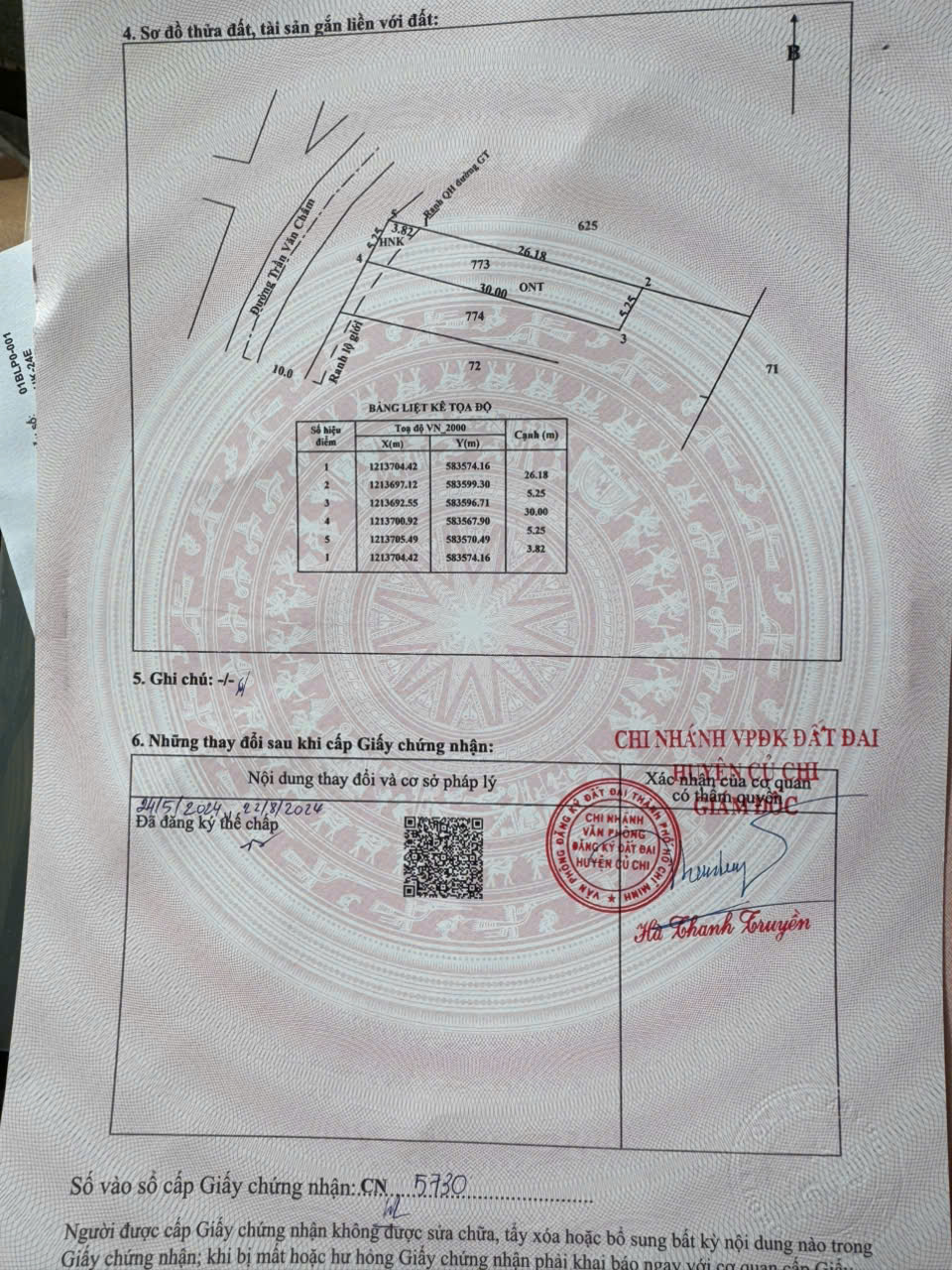 Khu dân cư mặt tiền Trần Văn Chẩm cách ngã tư Tỉnh Lộ 2 100m